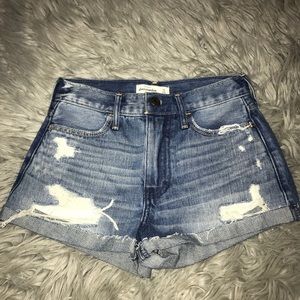 High waisted ripped jean shorts!
